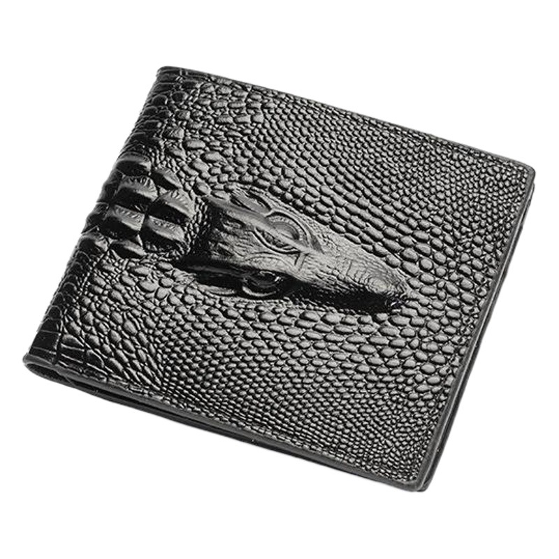 Suministro transfronterizo de billetera de hombre corto cocodrilo patrón de negocios horizontal multi-funcional billete certificado bolsa al por mayor