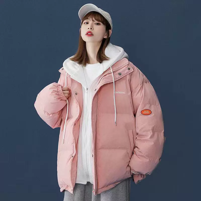 Пуховое пальто-двойка с хлопковой подкладкой, женское новое зимнее пальто с хлопковой подкладкой, свободное модное пальто с хлопковой подкладкой, корейское хлебное пальто, внешняя торговля