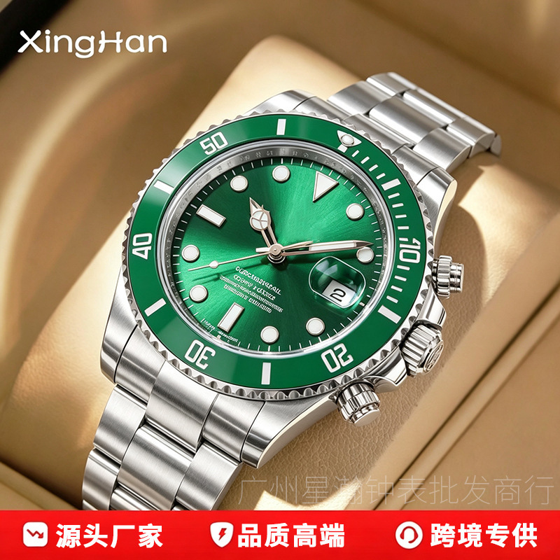 C Factory Submariner Series Green Water Ghost Watch Night Light Waterproof Fully Automatic Mechanical Steel Band Men's Watch Wholesale