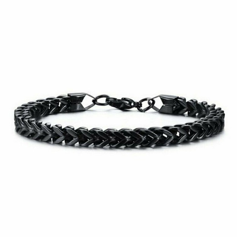 Business Occasion Simple Style Geometric Titanium Steel Stoving Varnish Men'S Bracelets Men's Chain Bracelets