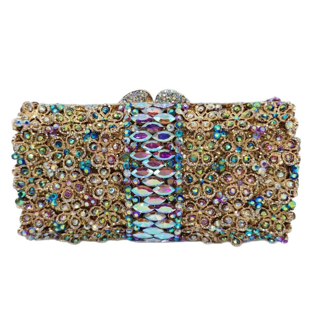 Bolsa de cena con diamantes transfronterizos en stock, bolsa de diamantes holgada, bolsa de embrague de piedra