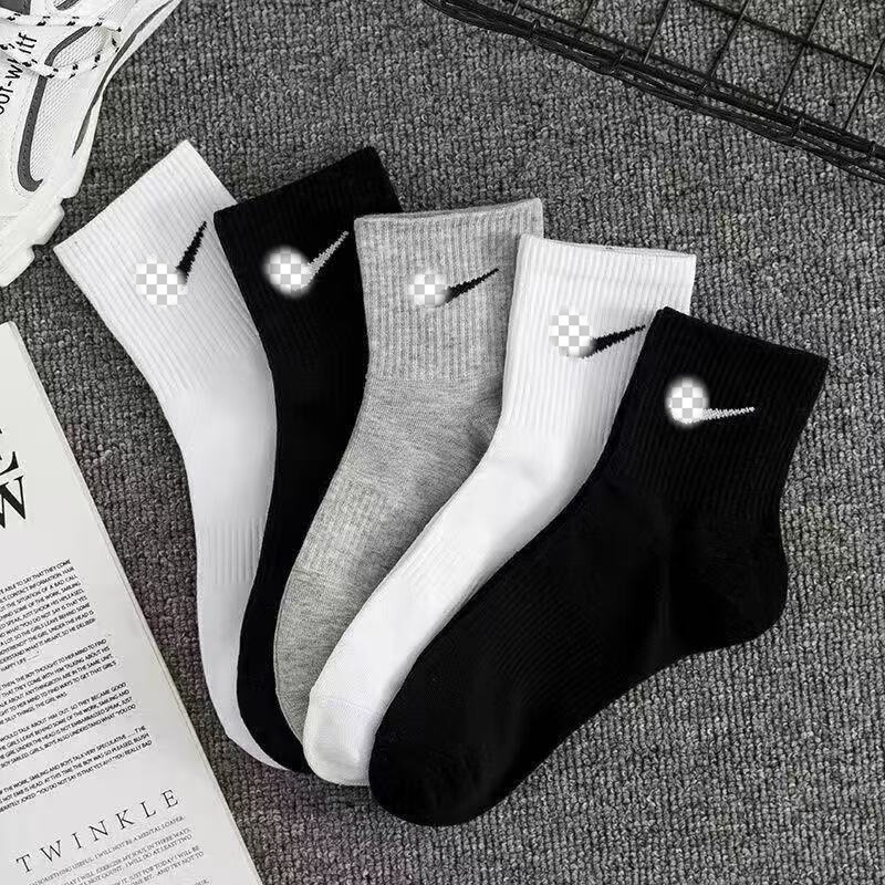 Suwannex Mid-Calf Sports Socks for Men and Women, Cotton, Breathable, Sweat-Absorbent, Suitable for All Seasons, Black, White, Gray Socks Wholesale