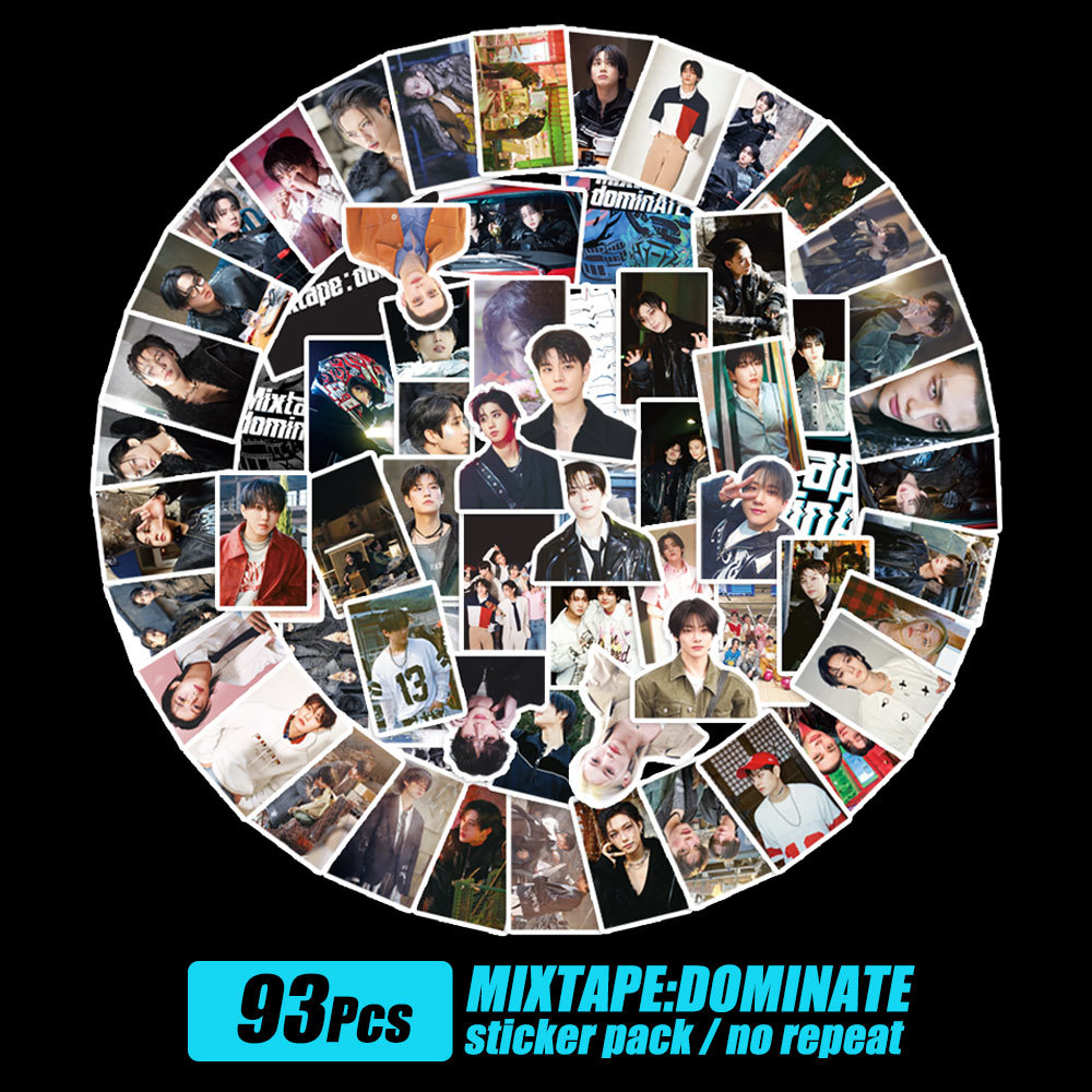 Pegatinas integradas 100 pegatinas de flujo coreano pegatinas de soporte pegatinas de la vida real KPOP pegatinas decorativas IVE 96 piezas