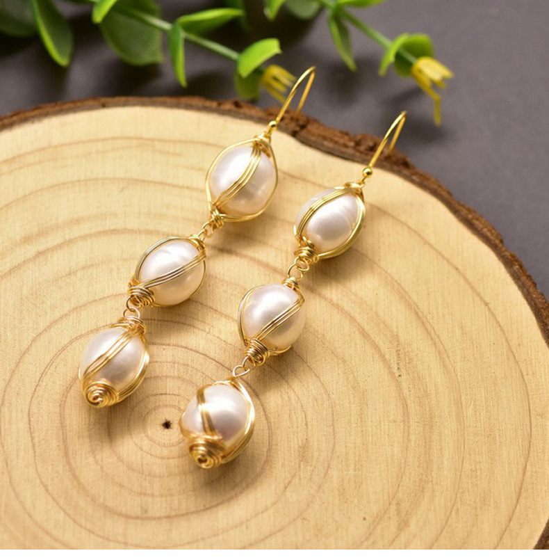 Simple Style Round Flower Pearl Inlay Rhinestones Drop Earrings 1 Pair display picture 3