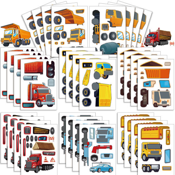 Cm2504005 Kidsren's Engineering Vehicle Transportation Car Truck Police Car Train Family Interactive Sticker