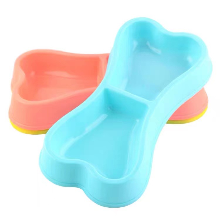 Suministros para mascotas perro de plástico doble tazón de comida dorado Retriever Teddy arroz tazón de agua lavabo de doble uso gato y perro alimentador universal
