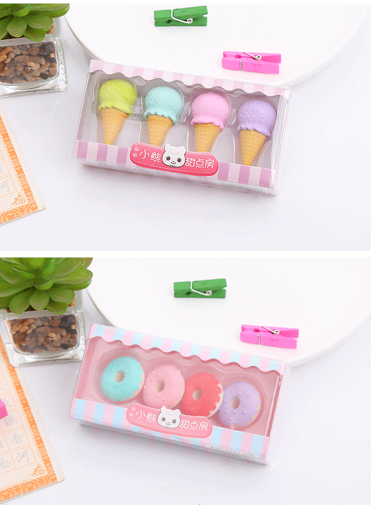 1 Set Cartoon Learning Tpr Cartoon Style Eraser display picture 2