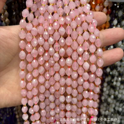 spacer beads, DIY bracelet and, Zərgərlik ara hissələri - madagascar-rose-quartz-8x6mm-approximately-18-beads-per-strand-short-style