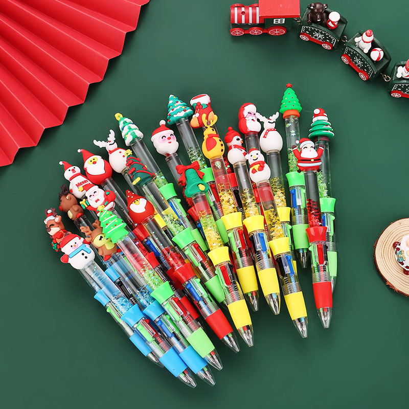 26g Weight 1 Piece Christmas Tree Santa Claus Snowman Christmas Learning Christmas Plastic Cute Ballpoint Pen