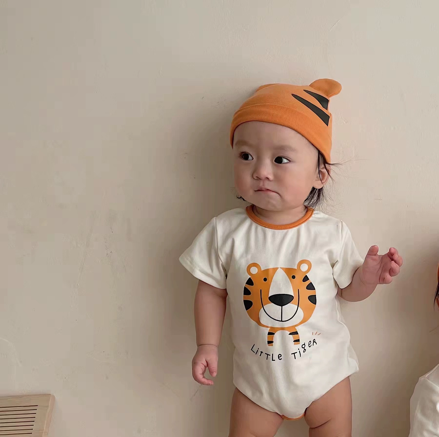2025 весна-лето новый комбинезон для малышей в стиле ins, мешковатая одежда с принтом тигра для младенцев и малышей