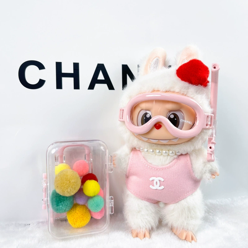 Аксессуары для детской одежды Labubu, комплект купальника Xiaoxiangfeng, клейкая коробка-невидимка для одного, двух или трёх поколений одежды Labubu