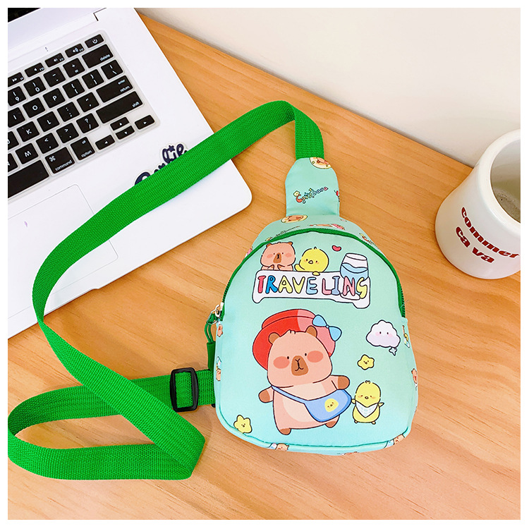 A new printed children's bag featuring cute and stylish Japanese cartoon boys' and girls' chest bags and Capibara baby coin purse undefined