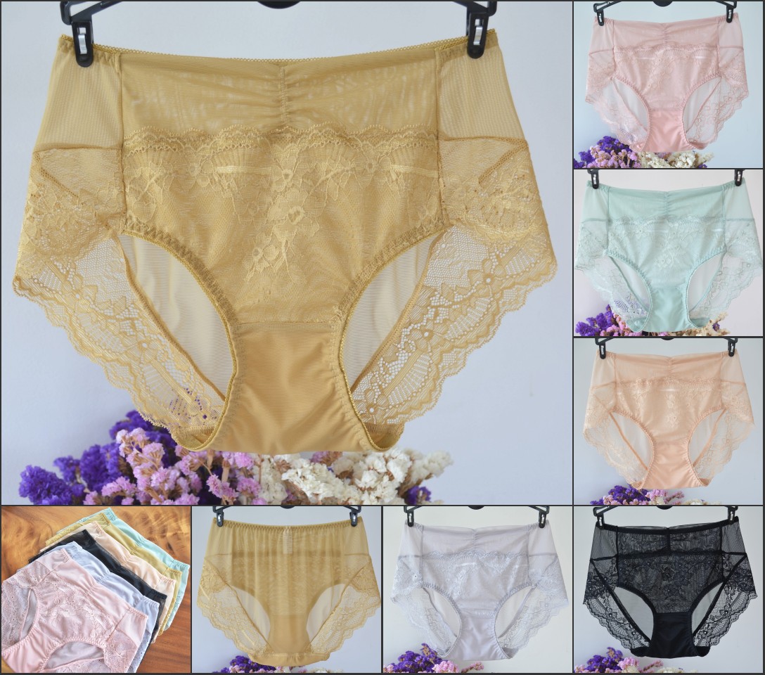 S906新长期款 蕾丝网纱柔软舒适清新可爱女三角内裤中高腰有大码