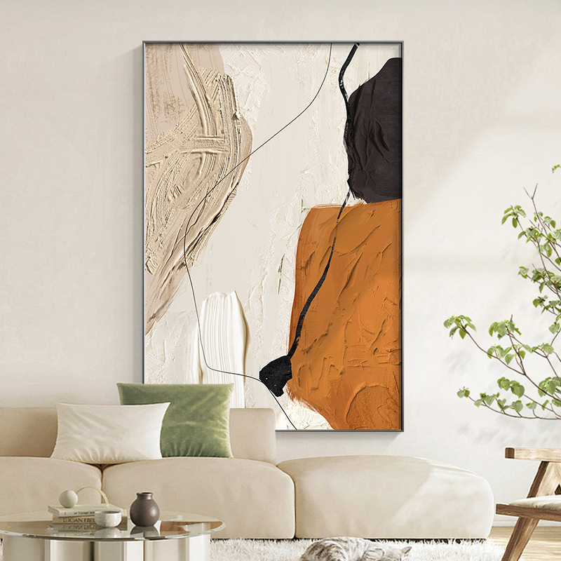 Abstract Living Room Decorative Painting with a Light Luxury and High-End Feel, Wall Art for 2026 New Model, Large White Wall Sofa Background Wall