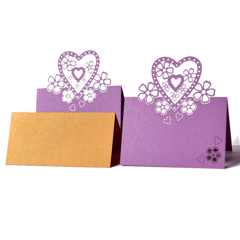 Blanco Puro Blanco Tarjeta de escritura a mano tarjeta de felicitación Tarjeta de tarjeta de felicitación de la tarjeta de mesa tridimensional Tarjeta de asiento hueco láser