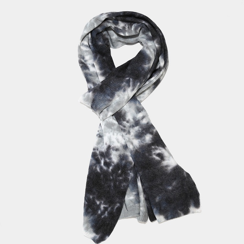 New Tie Dyed Knitted Glove Scarf Women's Autumn and Winter Outdoor Cold Protection Hat Three piece Set for Men_voghion.com