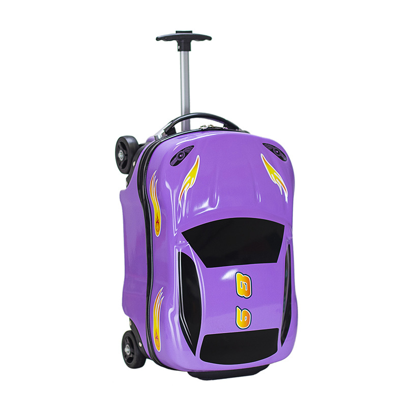 Caja de trolley de coche para niños de dibujos animados de moda, linda y sentada, maleta tridimensional, rueda universal, caja de regalo de LOGO imprimible