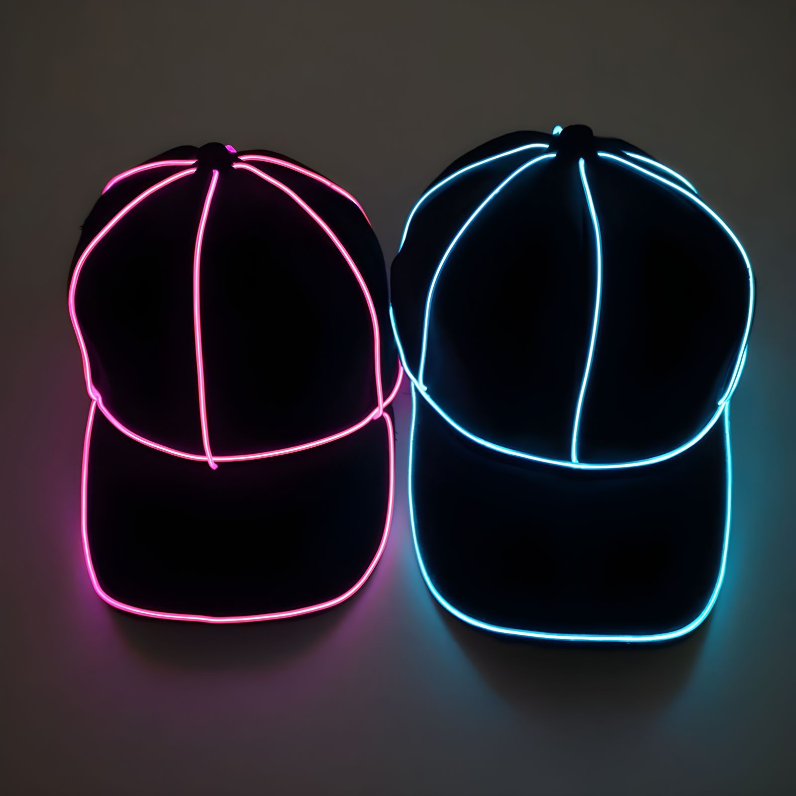 Party EL sombrero de hip-hop luminoso de luz fría bar baile sombrero de béisbol LED luminoso Bungee sombrero de boca de pato