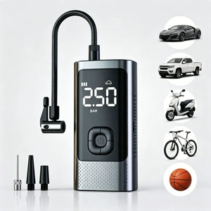 Car-mounted wireless air pump, portable air pump for cars, electric tire inflator for sedans, high-pressure air pump