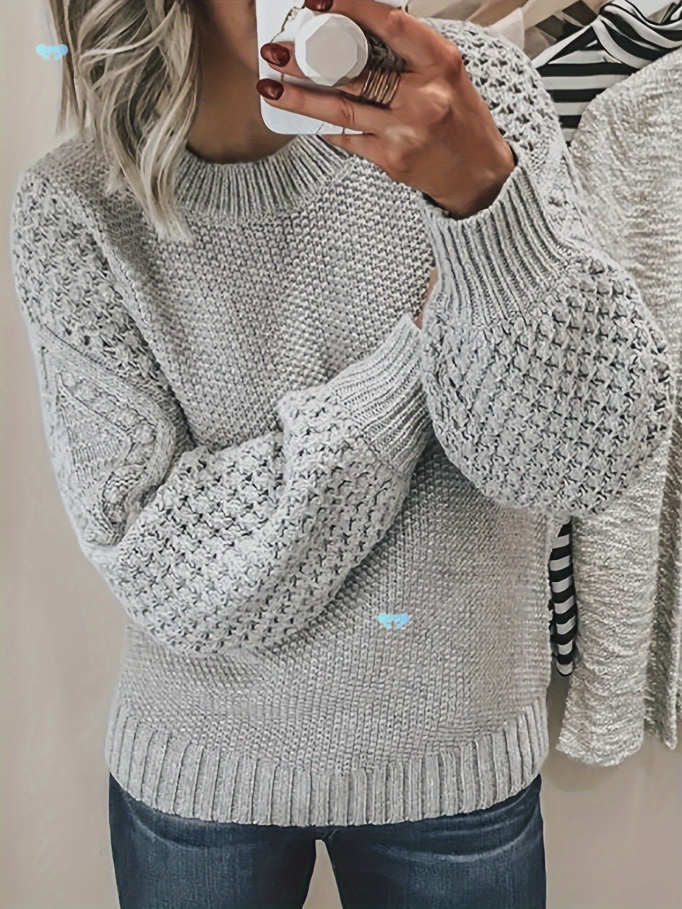 Transfronterizos europeos y estadounidenses otoño y invierno suéter nuevo estilo de color sólido de vestir chaqueta de punto chaqueta de diseño de camisa de punto image 10