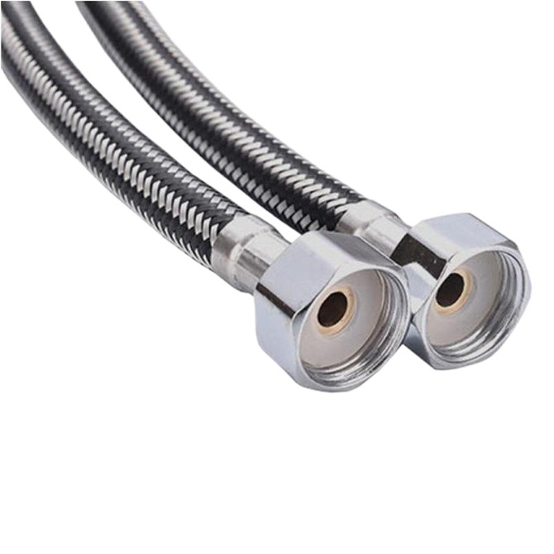 304 de alambre de acero inoxidable trenzado manguera DN15 G3/8 G1/2 caliente y fría entrada del grifo tubo metálico manguera puntiaguda