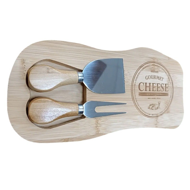 tablero de cortar de bambú con cuchillo y tenedor de queso tablero de queso tablero de hortales multifuncional casero tablero de pan de frutas y verduras tablero de servicio
