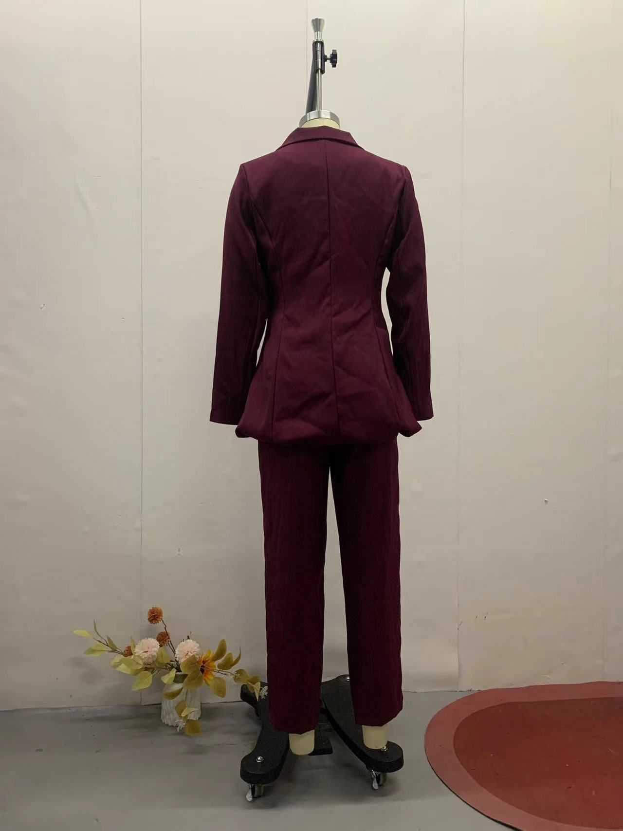 2025 New European And American Cross-Border Foreign Trade Women's V-Neck Slim Wais Fashion Buon Long Sleeve_ecoleips.com