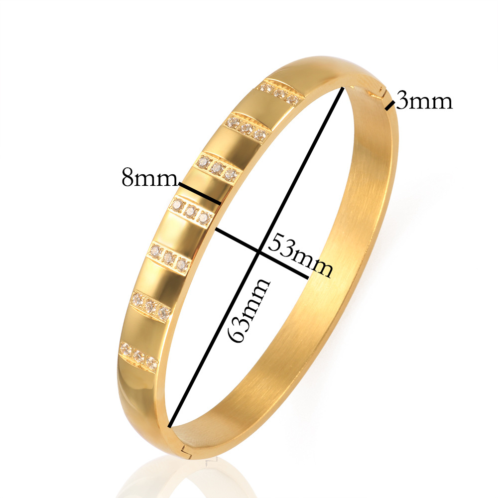 Daily Occasion Elegant Solid Color Titanium Steel Bangle In Bulk