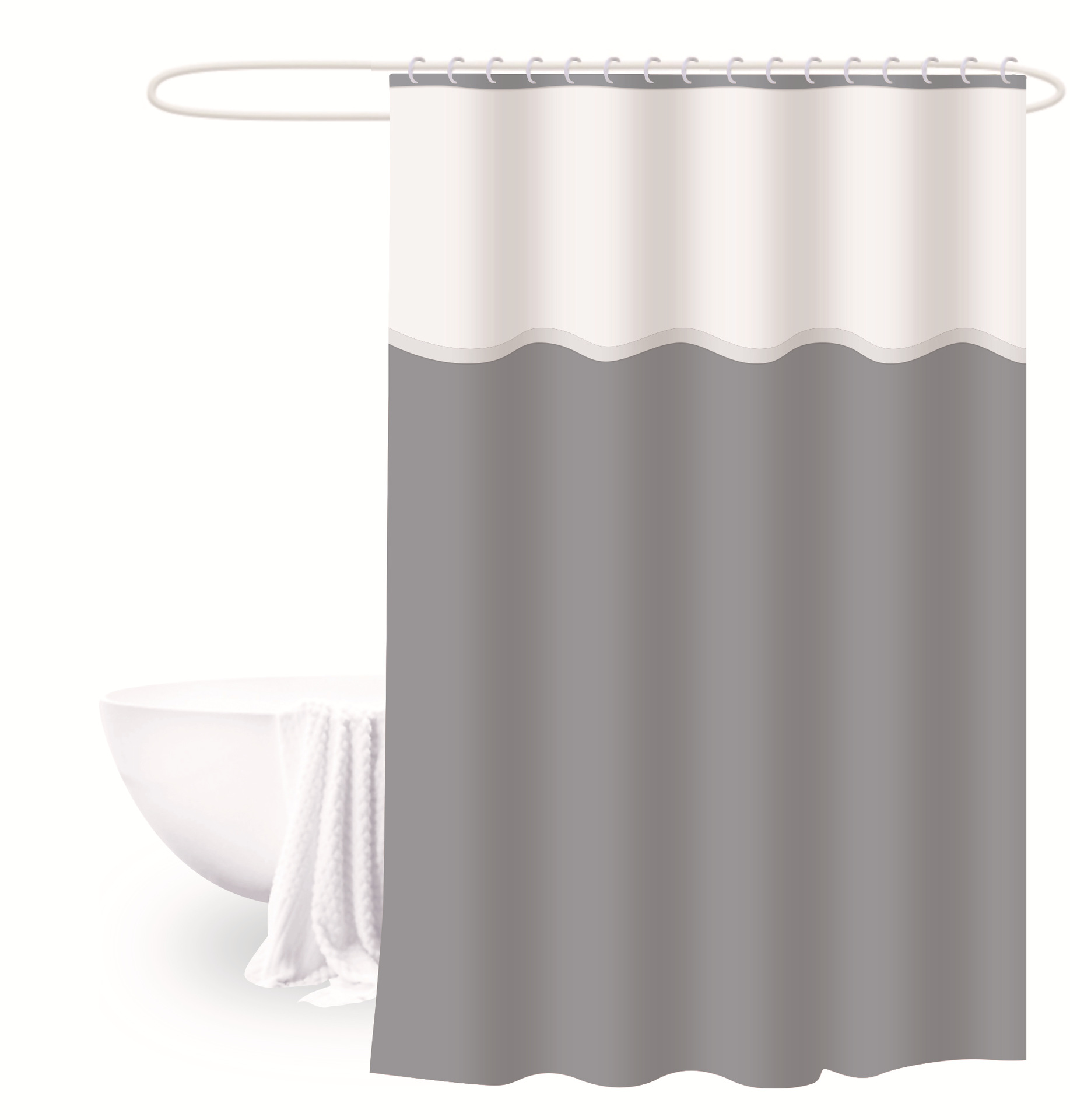 Cortina de ducha 180*180 color sólido engrosada cortina de ducha de tres piezas cortina de baño peva baño semitransparente cortina de ducha de baño impermeable