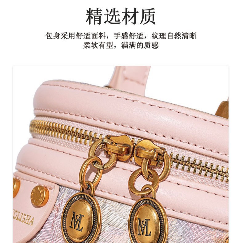 2025 nuevo bolso de cubo bordado de lujo ligero bolso de hombro portátil de viaje de todo fósforo para mujer bolso de mensajero portátil de gran capacidad