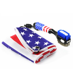 Golf Towel Golf Brush Cleaning Set Drain Cleaner American Flag Set Cleaner Brush Wholesale
