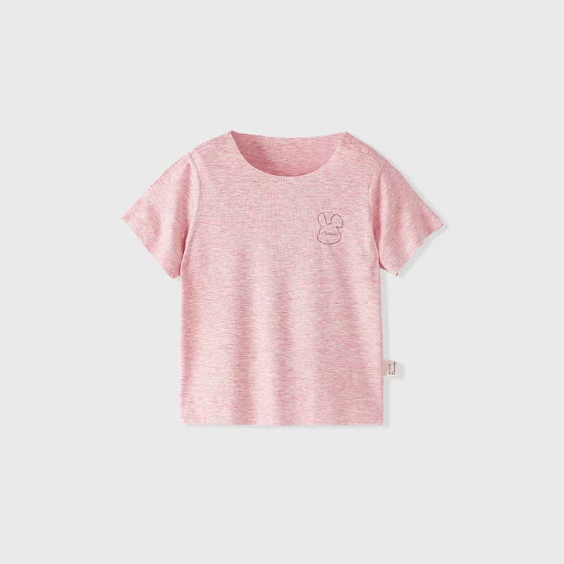 Children's thin summer T-shirt for men and women girl's to go out with a round collar, with short sleeve