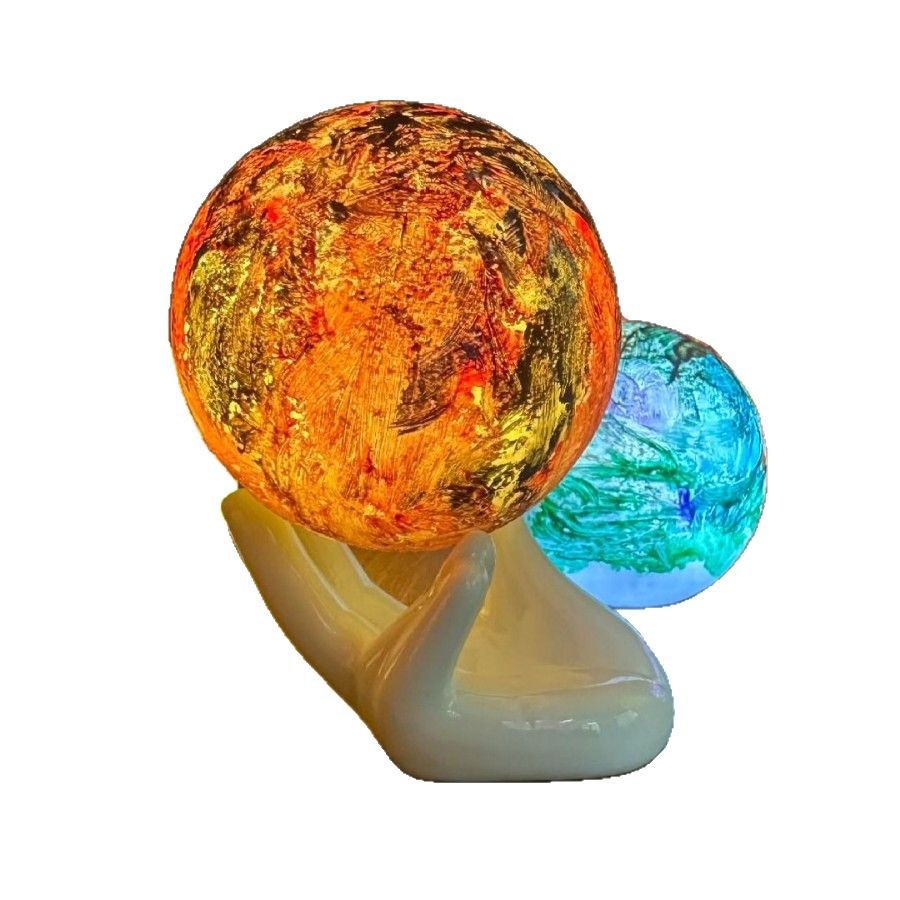 Transfronterizos dibujados a mano 3D luz planetaria diy luz lunar pintada a mano pintada parental salón de eventos fiesta pequeña