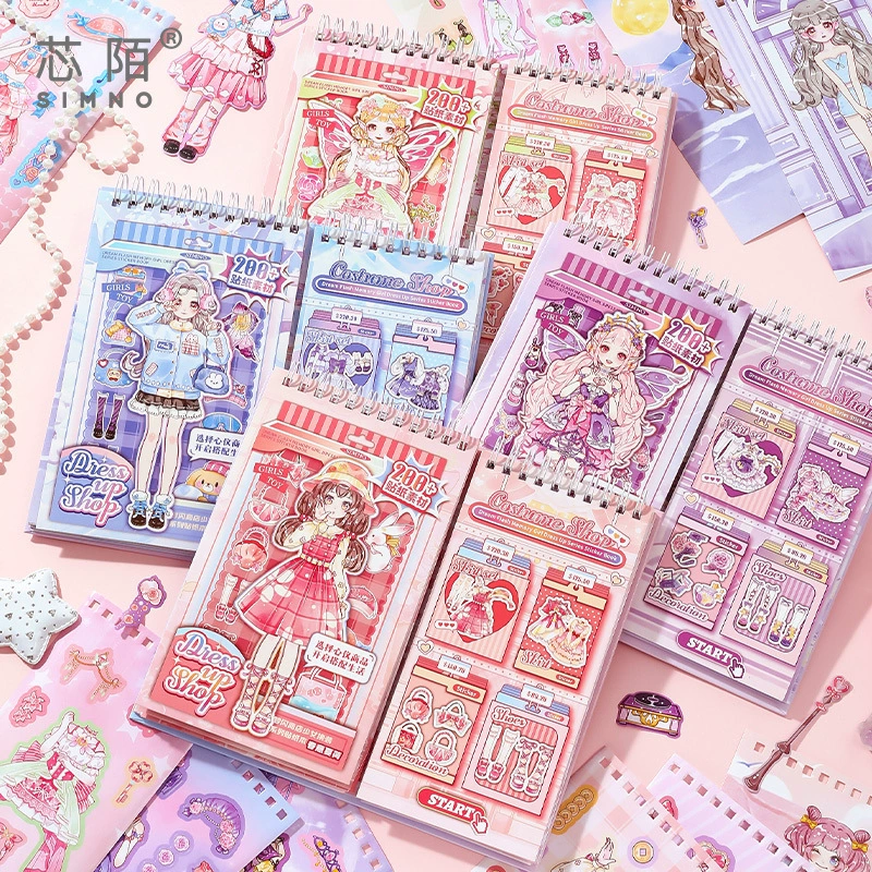Core Mo девушка одеваются наклейки милые фантазии магазин сцены катушки одеваются наклейки DIY ручной счет наклейки