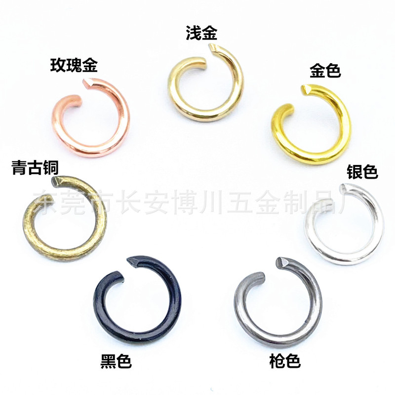 in stock wholesale iron nickel plated open ring golden black open ring C ring single ring DIY accessories connection ring
