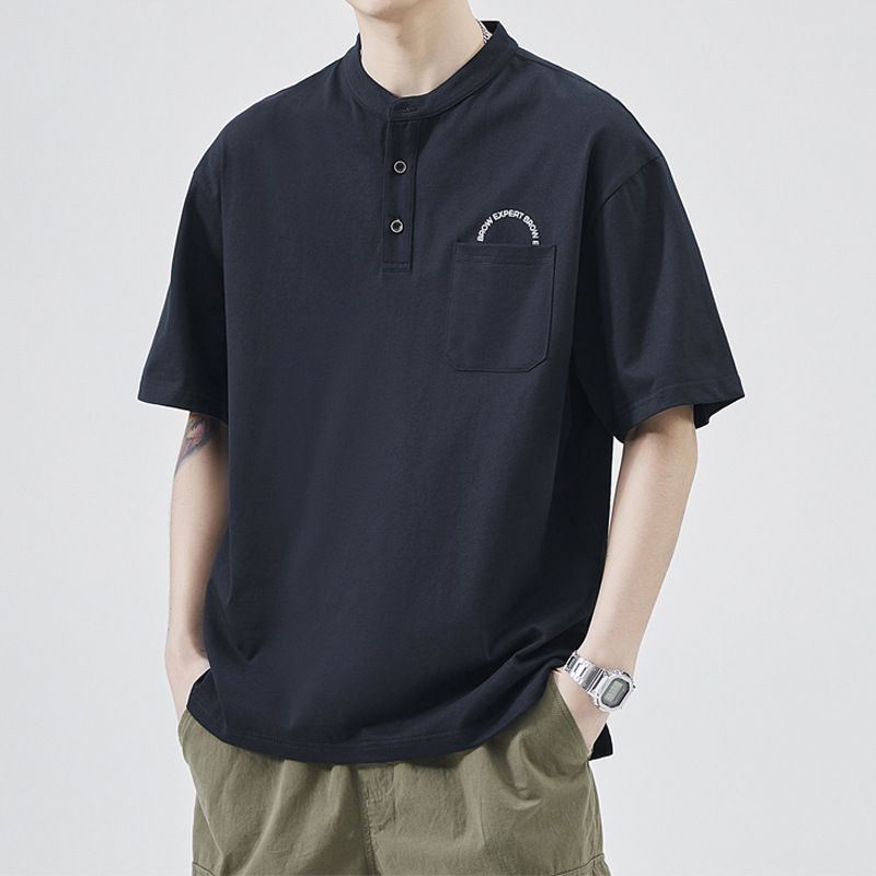 Dropshipping Summer Simple Solid Color Short-Sleeve T-Shirt Vintage Thin American-Style Printed Loose Half-Sleeve Top Men's Clothing Dropshipping Summer Simple Solid Color Short-Sleeve T-Shirt Vintage Thin American-Style Printed Loose Half-Sleeve Top Men's Clothing