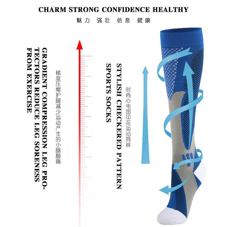 Verano europeo y americano de comercio exterior casual calcetines de pantorrilla fitness deportes calcetines de compresión de equitación hombres y mujeres al por mayor
