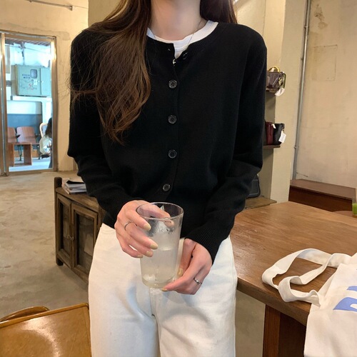 Early autumn Korean version of loose knitted long-sleeved all-match single-breasted cardigan coat, blouse, outer dress, women's trade cross-border