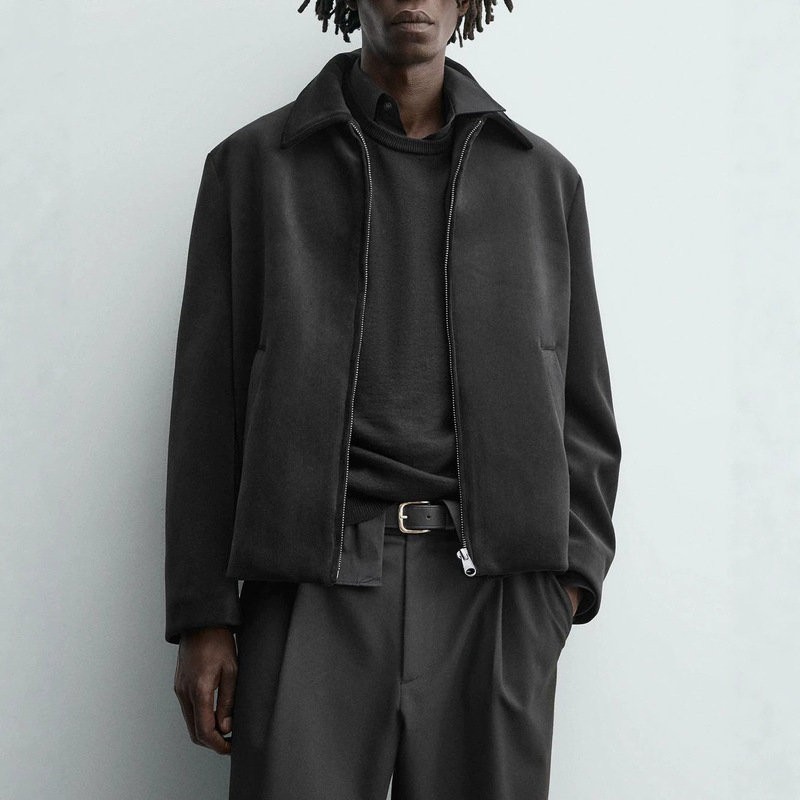 Men's Suede Stand Collar Jacket