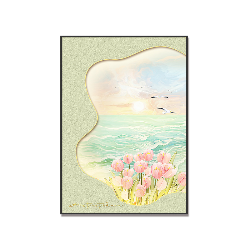 Pintura decorativa de entrada de estilo crema nórdico