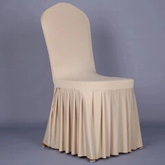 Thick Elastic Pleated Chair Cover for Dining Room, Wedding, Hotel, Restaurant, Banquet, Home Use, Universal Skirt Edge Chair Cover
