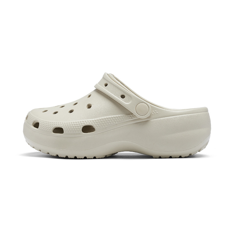 Augustion zapatos de suela gruesa con agujeros de mierda para mujer 2025 nuevas sandalias y zapatillas de verano, zapatillas de playa junto al mar