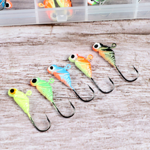 2.7cm 1.7g Fishing Lead Jig Head, Micro-Size Artificial Bait Root Hook with Barbs, Ice Fishing Hook, Upward-Facing Hook—Wholesale
