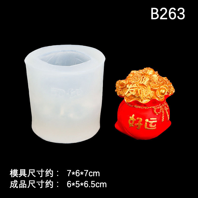 Jubao cuenca suerte bolsa de dinero lingote molde de silicona DIY personalizado hogar sala de estar Oficina recepción escritorio decoración molde
