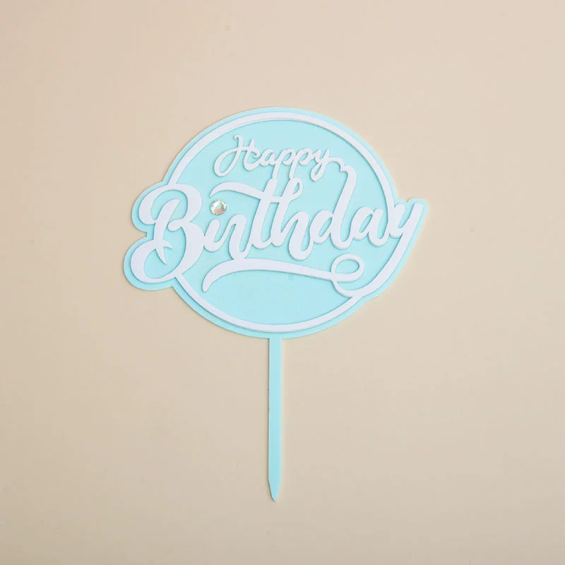Выпеченный торт украшение Акрил birthday счастливый горящий инкрустированный бриллиант десертPlug-in вечеринка сцена макет