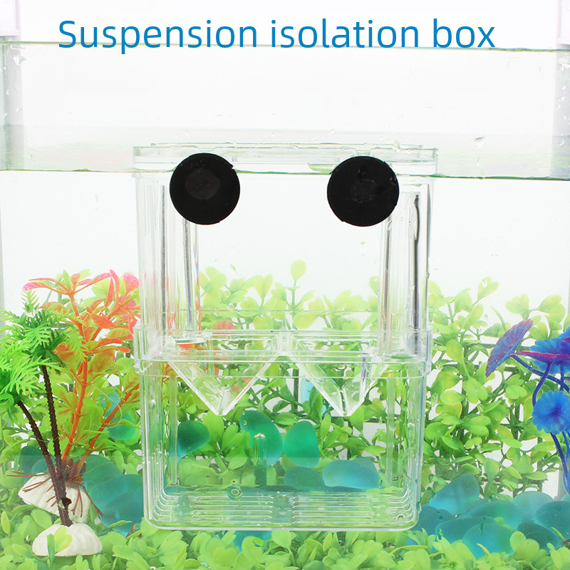 Fish Fry Incubator Guppy Transparent Breeding Box Betta Isolation Tank Acrylic Double Layer Self-Float Incubation Box Large