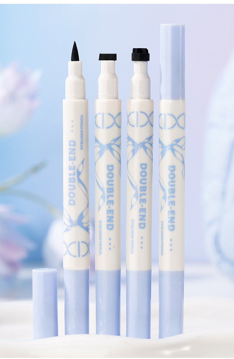 xixi Gulu Double-head seal eyeliner Pen, natural and long-lasting color, waterproof and sweat-proof, not easy to smudge, suitable for beginners with sponge heads undefined