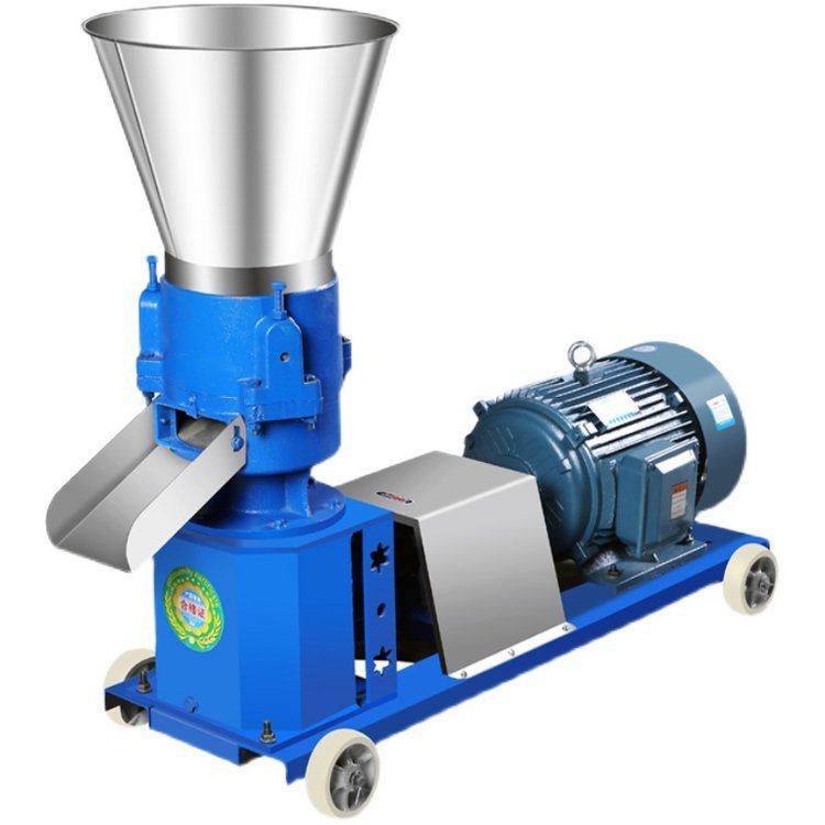 启顺养殖家禽玉米秸秆饲料颗粒机 猪饲料平模造粒机 三相电成粒机