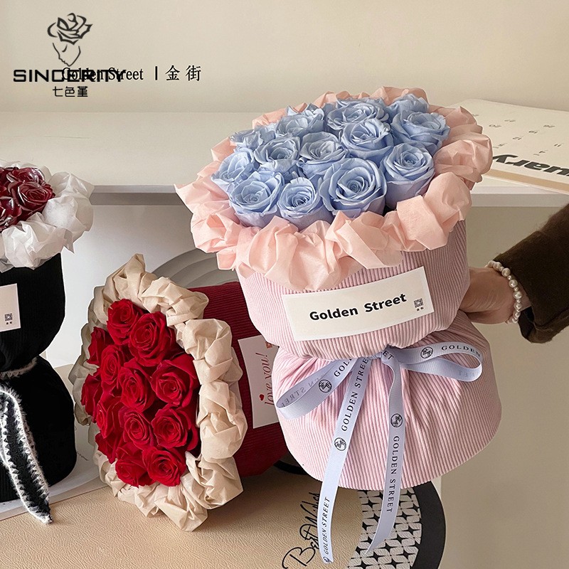 Chanel Estilo Vintage franela de seda arte red embalaje tela Rosa ramo floral bolsa flor material de embalaje