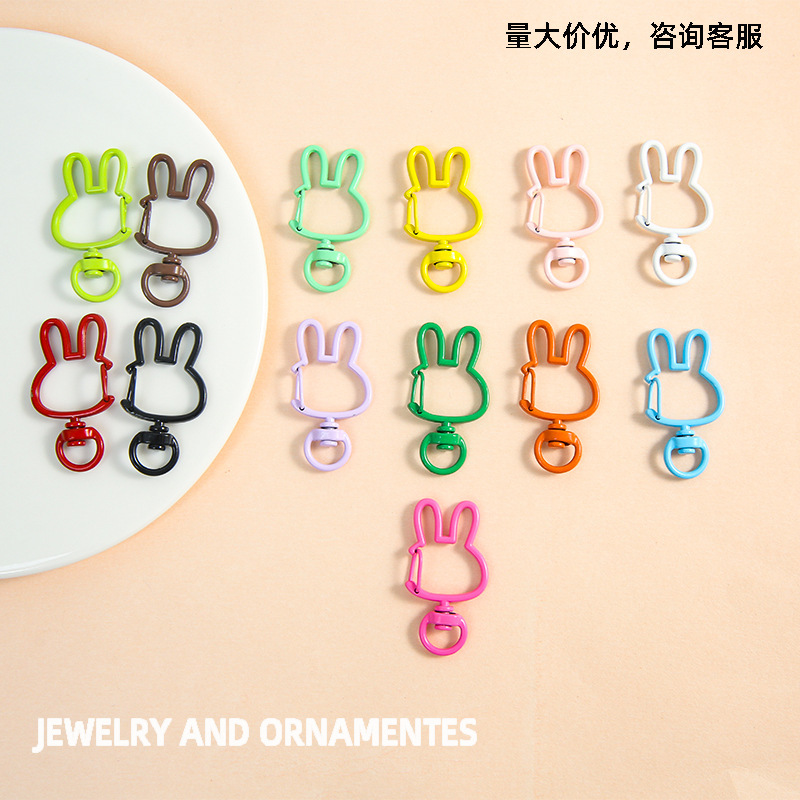 Colorful Cute and Fresh Bunny Spring Buckle Keychain DIY Handmade Jewelry Accessory Pendant Colorful Cute and Fresh Bunny Spring Buckle Keychain DIY Handmade Jewelry Accessory Pendant